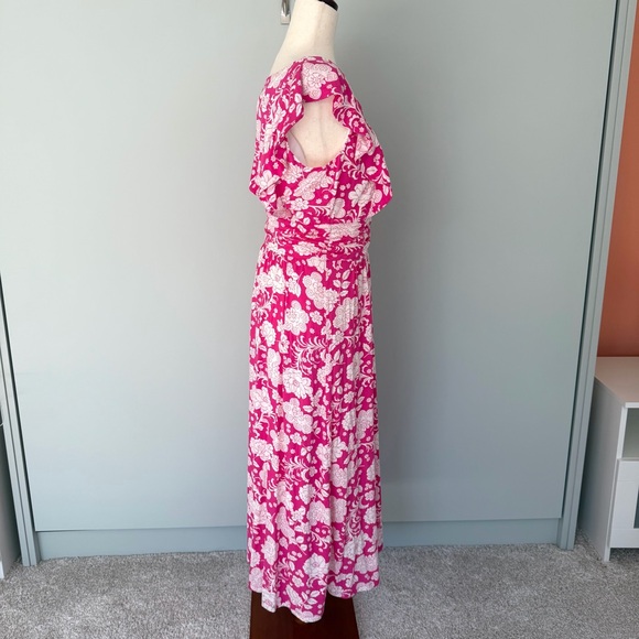 BODEN Adelina Jersey Midi Dress in Pink Floral J0164 - Picture 6 of 9
